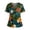 Green, variant on Tropical Scrub Tops Women V-Neck Hawaiian Short Sleeve Comfortable Medical Working Shirts with Pockets