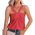 thumbnail image 1 of Camiseta sin mangas con tirantes para mujer, chaleco con cuello sin espalda y sin mangas de Color sólido, ajuste delgado para verano, 1 of 7