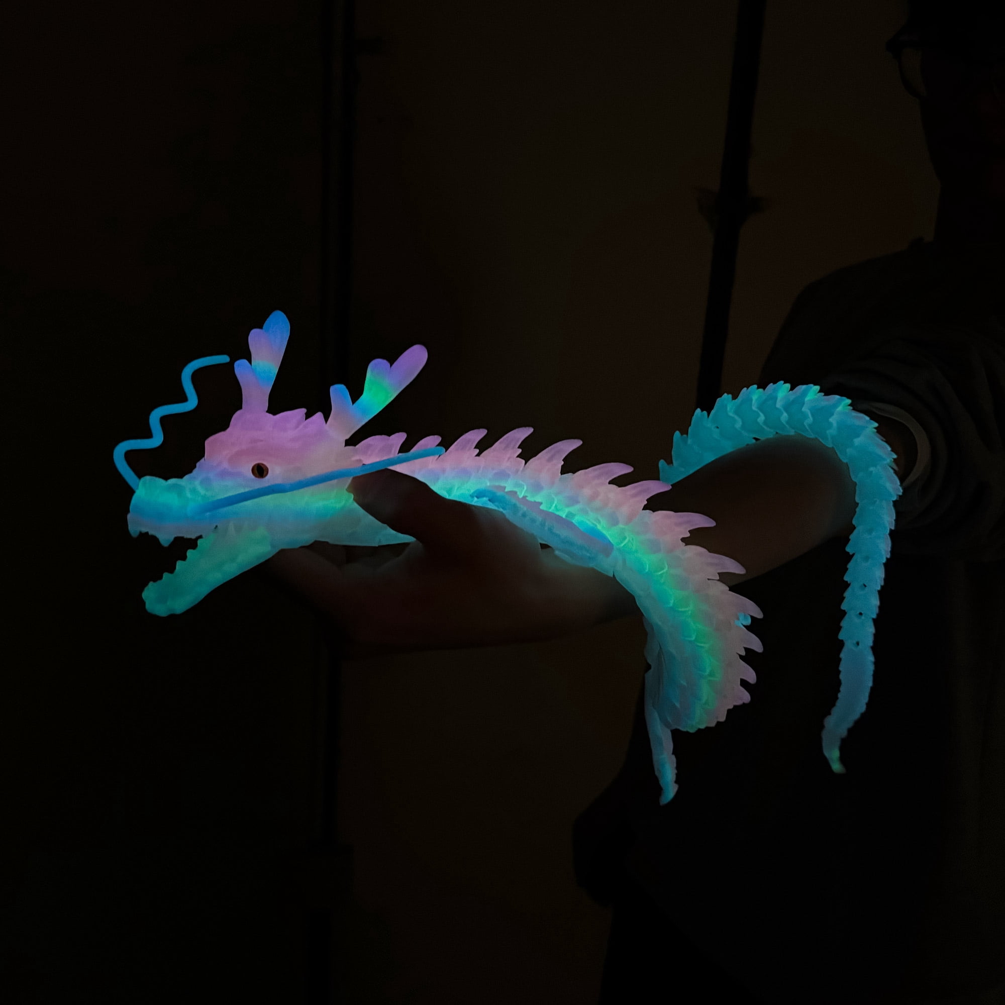 33.5inch 3D Printed dragon,Flexible Joint Animal lacertid Figurines, Home Office Decor,Fidget Toy for Adults Teens Boy Festival Gifts,Easter Basket Stuffers,Executive Desk Toy