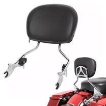 Kojem Detachable Passenger Backrest Sissy Bar for 2009-2024 Harley Touring Road King Electra Glide CVO Street Glide Road Glide Ultra Limited Chrome With Pad