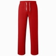 thumbnail image 5 of 7-8T Boys Fall Winter Fleece Straight Leg Sweatpants Elastic Drawstring Waist Open Bottom Joggers with Pockets Casual Loose Pants Kids Daily School Outdoor Sports Size 5-16T,Red, 5 of 5