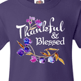 thumbnail image 4 of Inktastic Thankful and Blessed Inspirational Saying with Flowers Youth T-Shirt, 4 of 5