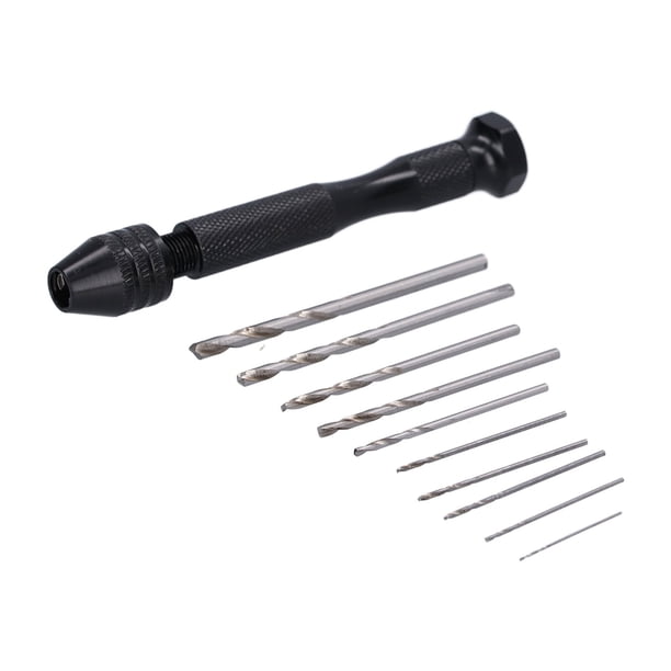 Mini brocas helicoidales, 11 piezas, taladro de tornillo de banco, broca helicoidal manual negra, brocas manuales, estándares líderes en la industria