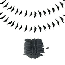 Tainini Halloween Bats Decoration, Black 3D Bat String for Home Decor DIY Wall Decal Bathroom Indoor Hallowmas Party Supplies
