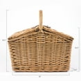 thumbnail image 6 of Picnic Time Piccadilly Vintage English-Style Wicker Picnic Basket for 2 with Complete Deluxe Service and Double-Lid Design, Red & White Plaid Pattern, 6 of 12