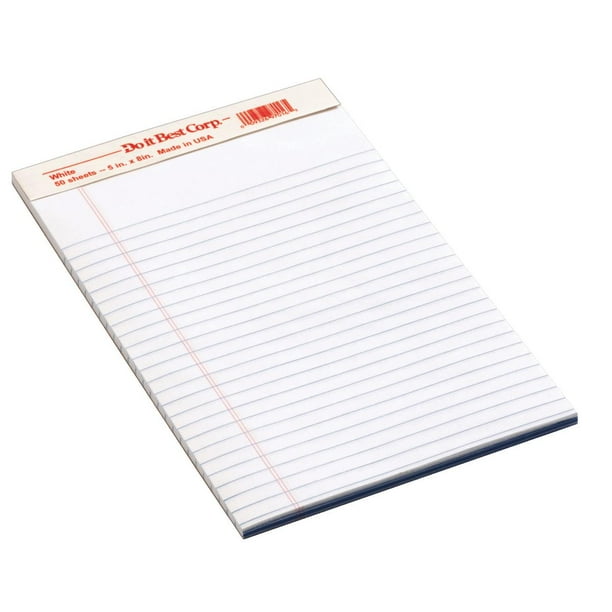 Staples Advantage 12 Pack 5x8 White Legal Pad 163873