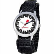 Boys' Stainless Steel Watch, Black Strap