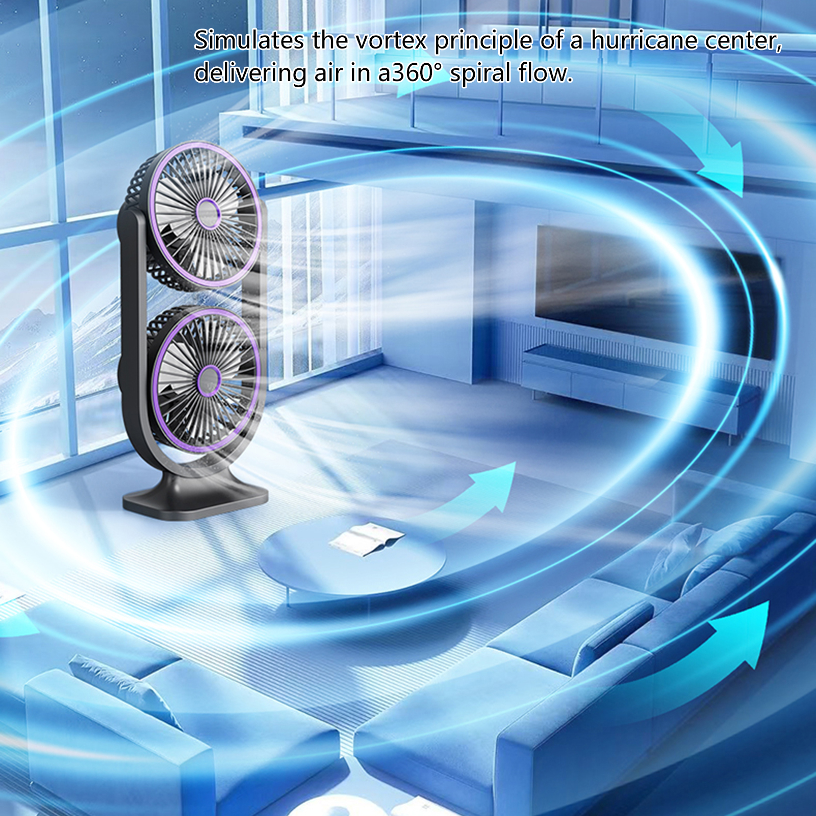 1. Head USB Rechargeable Fan, Portable Cooling Fan with Quiet for Home Office Travel Car Bedroom Living Room