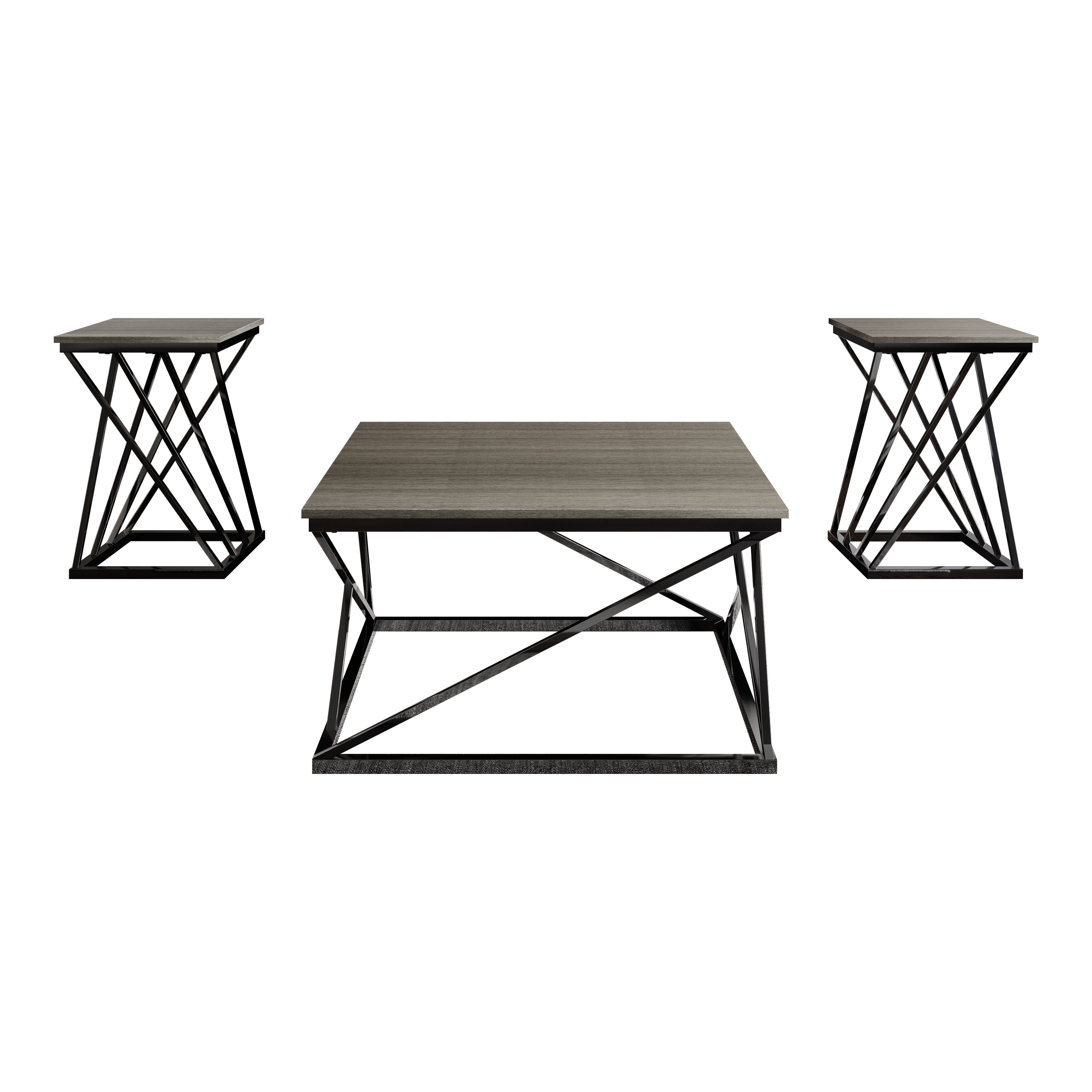 Castle Place Shabby Chic 3- Pieces Coffee Table Set, Grey