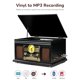 thumbnail image 3 of FEKTIK Tocadiscos Bluetooth 10 en 1, TOCADISCOS FEKTIK de 3 velocidades para vinilo con parlantes, convertidor de LP a MP3, CD, reproductor de casetes, radio FM, transmisión inalámbrica | Negro, 3 of 5