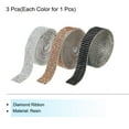 thumbnail image 3 of Unique Bargains 3Roll 1 Yard 8mm Self Adhesive Crystal Rhinestone Ribbon for Crafts Project, White,Champagne,Black, 3 of 5
