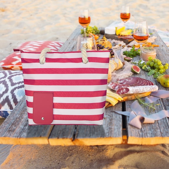 Insulated Wine Cooler Bag for Christmas, Beach, Camping & Picnics - Portable Thermal Bottle Carrier with Multiple Compartments - Stylish Lightweight Travel Wine Tote - Perfect for Outdoor