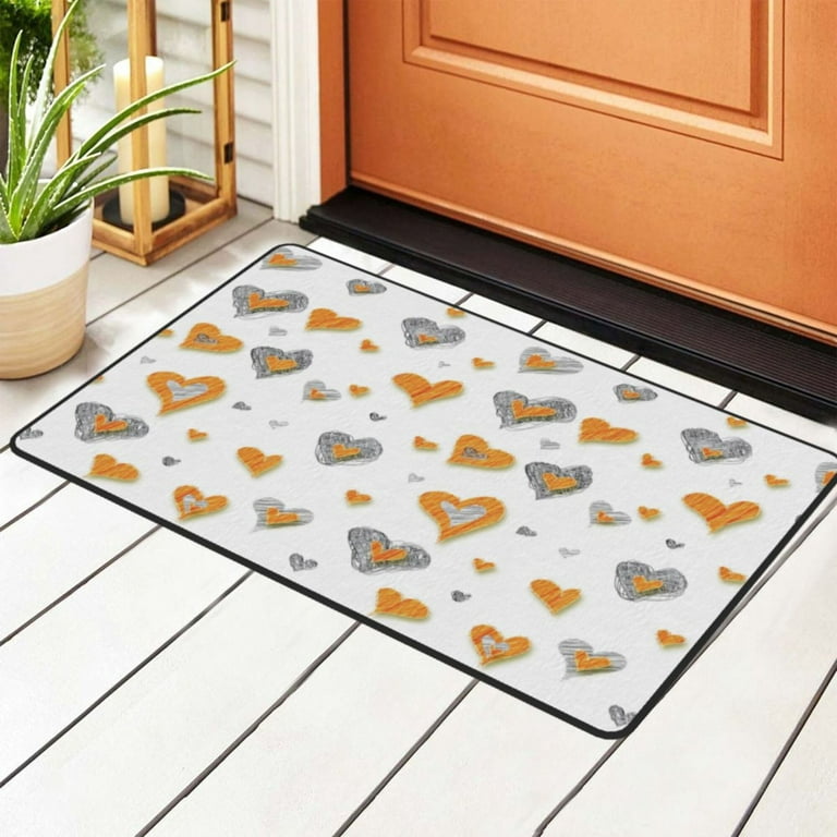 ANMINY Front Doormat Entrance Shoe Mat Waterproof PVC Non Slip Rug Outdoor  Indoor,24x35 Grey