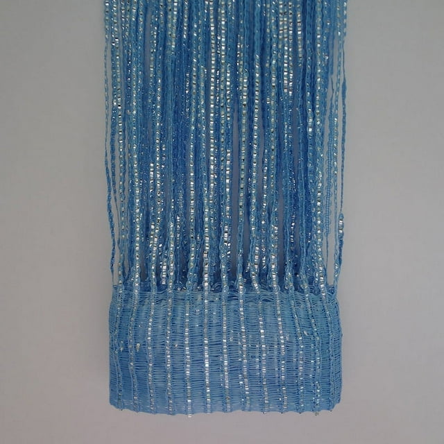 Nvzi 1 paquete de cortinas de 39 x 79 pulgadas para puertas, divisores de ambientes,cortinas colgantes con cuentas para puertas de armarios de dormitorios, color azul
