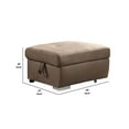 thumbnail image 5 of 40 " Storage Fabric Ottoman Block Feet Taupe Brown, 5 of 5
