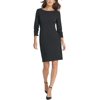 DKNY Womens Gathered Fitted Sheath Dress Black 8