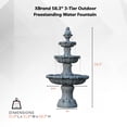 thumbnail image 3 of 58.3" 3-Tier Electric Outdoor Freestanding Water Fountain - Classic Leaf Design, Gray Resin with Pump, 3 of 11