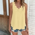 thumbnail image 4 of Camiseta Irregular de Color Sólido Casual de las Mujeres sin Mangas, Elegante Tanque Asimétrico para el Uso Diario de la Primavera, 4 of 9