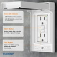 thumbnail image 4 of ELEGRP Outdoor GFCI Outlet with Cover, Weather Resistant GFCI Receptacle and Wall Plate, 15 Amp Self-Test GFI Outlet, Thinner Design Ground Fault Receptacle, UL Listed, Matte White, 1 Pack, 4 of 7