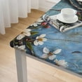 thumbnail image 4 of nygtbtfer Square Fitted Polyester Tablecloth, Elastic Edge Decorative Tablecloths, Stain Resistant Table Cover for Family Festival Party Use white, 4 of 7