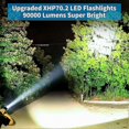 thumbnail image 2 of Led Flashlights Rechargeable High Lumens, 90000 Lumens Super Bright Tactical Flashlights, Xhp70.2 Zoomable Waterproof Flash Light 5 Modes For Camping, 2 of 5