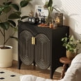thumbnail image 3 of LEFHDA Buffet Cabinet, Sideboard Cabinet with Storage, Accent Storage Cabinet with Carved Arc Door Design for Kitchen Dining Room, 2 Doors Buffet Cabinet with Adjustable Shelves, 3 of 9