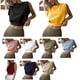 thumbnail image 2 of Guardurnaity Mujeres Crop Top Color sólido Sexy Deportes Gimnasio Camiseta suelta Escuela Club Playa Vacaciones Estética Mujer Ropa de verano Prendas para la parte del cuerpo Negro XL, 2 of 5