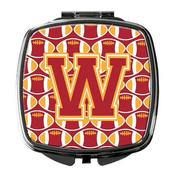 Letter W Football Cardinal and Gold Compact Mirror