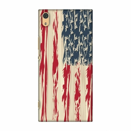 Sony Xperia XA1 Ultra Case - USA flag- Paint splashes, Hard Plastic Back Cover, Slim Profile Cute Printed Designer Snap on Case with Screen Cleaning