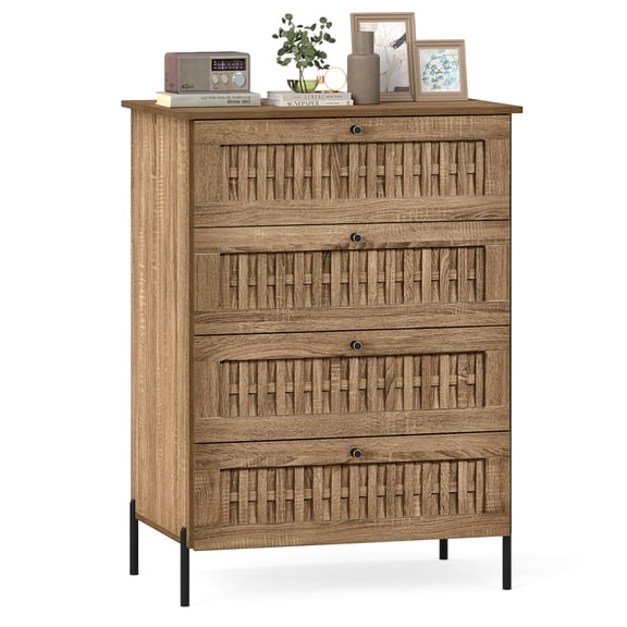 Gymax 425'' Tall Storage Chest Cabinet w/Interlocking Mechanism Metal Legs for Closet