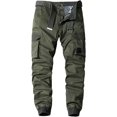 thumbnail image 1 of Pantalones cargo para hombre con múltiples bolsillos militares de combate Ripstop con puño acanalado Verde ejército 32 Verde ejército 32 Xishao ropa, 1 of 2