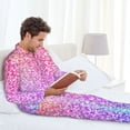 thumbnail image 6 of Naloa Colorful Glitters Men’s Pajamas Set - Long Sleeve Button Down Sleep Shirt and Pajama Bottoms Sleepwear Set-XX-Large, 6 of 7