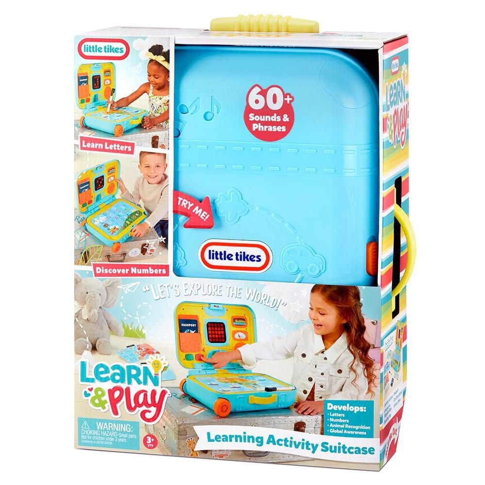 Little Tikes® Learning Activity Suitcase Roll and Go Interactive LCD Screen with Music Songs Sounds Travel Phrases to Develop Letters Numbers Shapes and Roleplay for Children