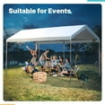 thumbnail image 4 of ADVANCE OUTDOOR 10x15 ft Carports Heavy Duty Car Canopy Garage Party Tent Boat Shelter, Adjustable Height from 9.5 ft to 11 ft, White, 4 of 7