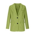 thumbnail image 5 of Htigea Dressy Suit Jacket for Women 3/4 Sleeve Business Button Front Work Blazers Cardigans Coat Army Green,XXXL, 5 of 8