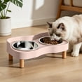 thumbnail image 5 of FEOLGEHLY Slow Feed Raised Stainless Steel Dog Cat Bowl Set, Non Skid Anti Spill Neck Protect Eco-friendly Base Double Food Water Bowl for Small Dogs and Indoor Cats Daily Feeding Use, 5 of 6