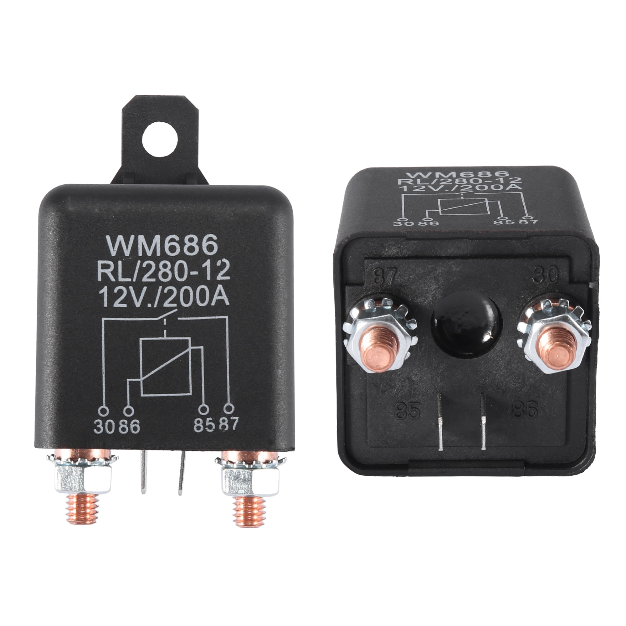1 Set WM686 DC 12V 200A Car Boat Universal Charge Relay Switch Power with Terminal Connector Black