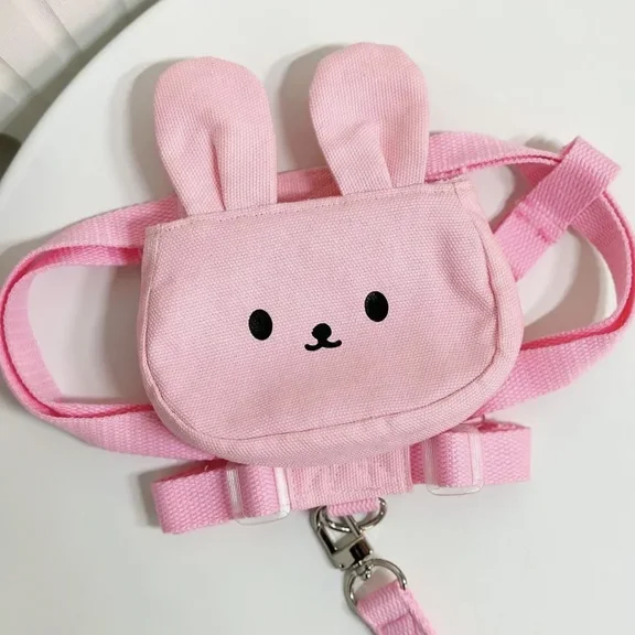 Cute Ins Dog Cat Go Out Pet Backpack Feces Picking Bag Snack Bag Teddy Backpack Puppy Backpack Dog Accessories Dog Collar (Pink,L)