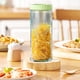 thumbnail image 5 of Frascos de vidrio apilables con tapa, herméticos y herméticos, para almacenar aperitivos, frutas secas y alimentos, transparentes, con porcionador y tapa., 5 of 6