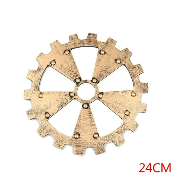 Barra de engranajes de madera, estilo industrial antiguo, imitación de metal, cafetería, decoración de pared, rueda dentada interior para el hogar Eigraketly JJ19192-01