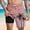 Pink, variant on WIZUTIZ 2 in 1 Mens Coconut Tree Print Swim Trunks, Beach Bathing Suit Hawaiian Shorts with Compression Liner & Pockets