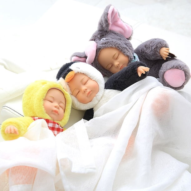 Cute Simulation Lifelike Plush Toy Appease Doll Children Sleeping Doll for Girls Baby Toy Birthday Present Girl heqiyong LED