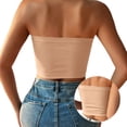 thumbnail image 4 of WHEANG Strapless Bra Women Summer Strapless Bra Breathable Daily Basic Bandeau Top Non-Slip Wireless Invisible Tube Bra Soft Stretch Comfort Casual Bandeau Strapless Bra Size L Beige, 4 of 5
