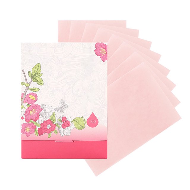Vogacara 1 Caja Papel secante Papeles absorbentes Toallitas de control de aceite de diario Maquillaje Facial Rosa Vogacara CE012200-04B