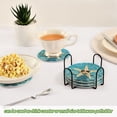 thumbnail image 6 of Haosy Set of 6 Drink Woven Coaster with Holder Heat Resistant Non-Slip Bar Coasters 4 Inches Starfish with Sunglasses, 6 of 7