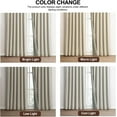thumbnail image 5 of 100% Blackout Linen Curtains 52 Inch Wide x 108 Inch Long 2 Panels Set Thermal Insulated Textured Black Out Darkening Drapes for Bedroom Living Room Hook Belt/Back Tab/Rod Pocket, Beige, 5 of 6