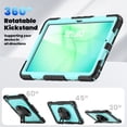 thumbnail image 2 of Dteck for Samsung Galaxy Tab A11 Plus Case 11 Inch with Screen Protector/Rotating Stand/Shoulder Strap, Heavy Duty Full Body Shockproof Cover for Samsung Galaxy Tab A11+/A11 Plus,Black+Light Blue, 2 of 6