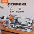 thumbnail image 2 of VEVOR Mini Metal Lathe Machine, 7'' x 16'', 800W Precision Benchtop Power Metal Lathe, 150-2500 RPM Continuously Variable Speed, with 3.9'' 3-jaw Metal Chuck Tool Box for Processing Precision Parts, 2 of 9