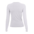 thumbnail image 5 of Gubotare Womens Mesh Tops Lace Long Sleeve Shirts Crewneck Slim Fitted Outfits See Through Blouses Professional Tops for Women (White,XL), 5 of 5