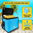 thumbnail image 6 of Outer Woods Insulated 6 Can Cooler Bag | Fits 6 x 500ml Beer Cans | Keep Cans Cool for up to 10 Hrs | Free 2 Units of Ice Gel Packs (Sky Blue), 6 of 10